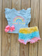 Bowtism Rainbow Good Vibes Shorts Set with Matching Bow - Bowtism